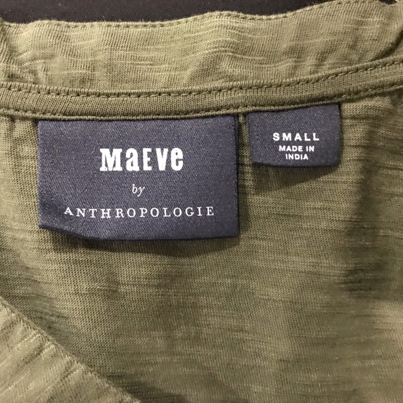 S ANTHROPOLOGIE Puffy Floral Green Shirt spring blouse - Picture 5 of 5